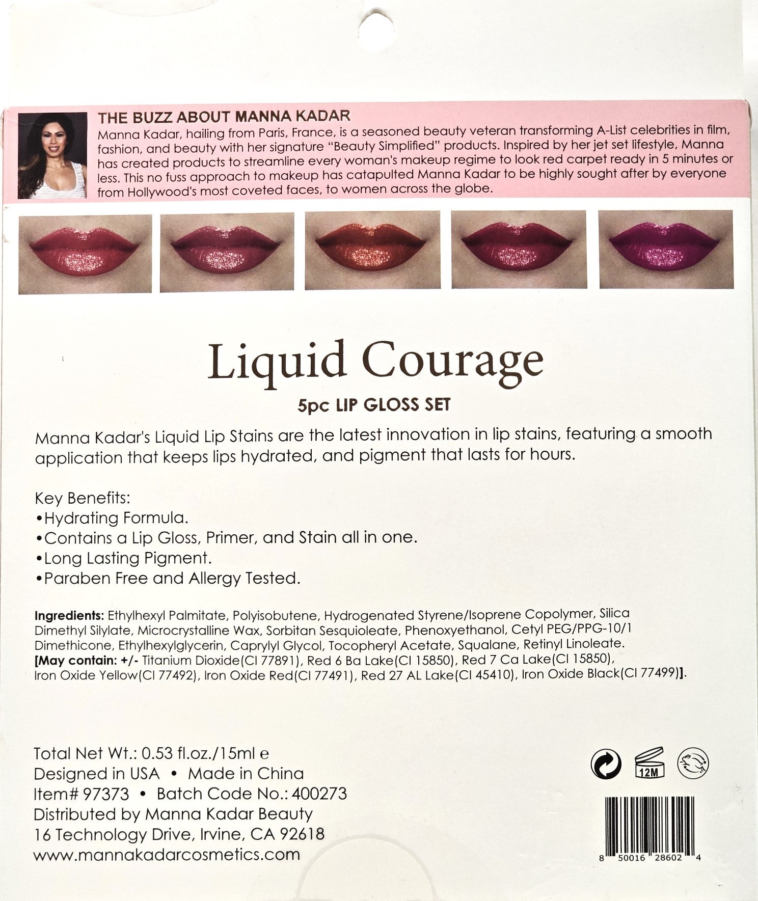 Manna Kadar Liquid Courage 5pc Lip Gloss Set