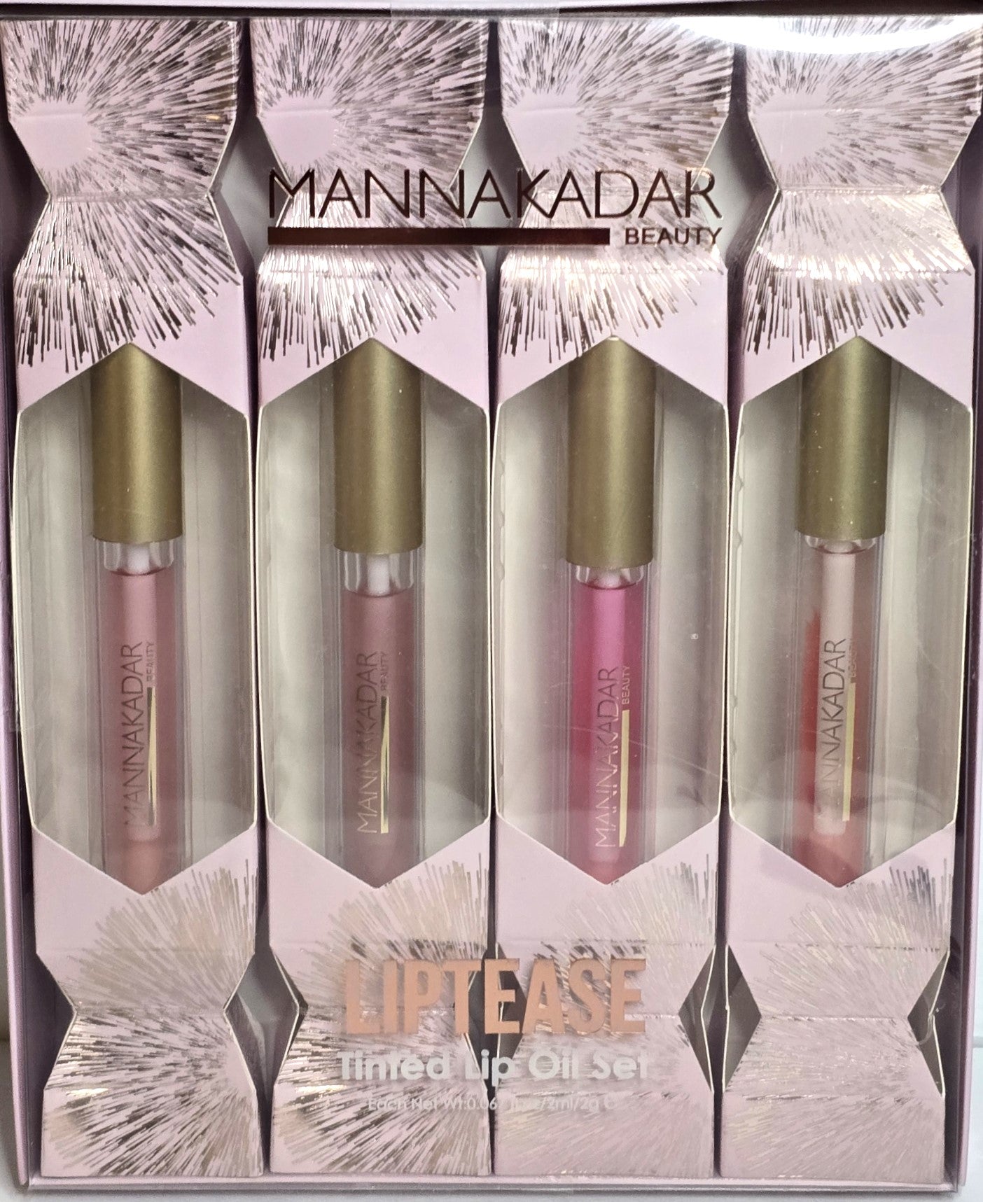 Manna Kadar Beauty Lip Gloss Set, 4 Shades, 0.27 fl.oz/8ml Each