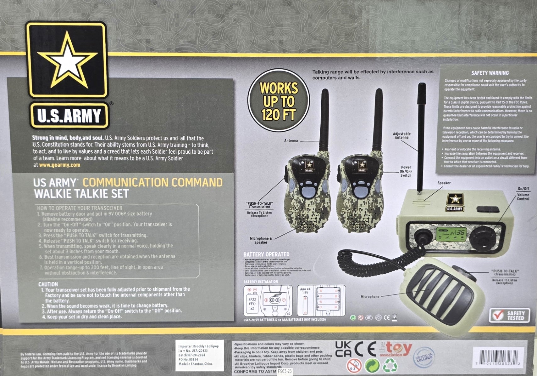 US Army Communication Command Walkie Talkie Set Base Station 3 Piece Set
