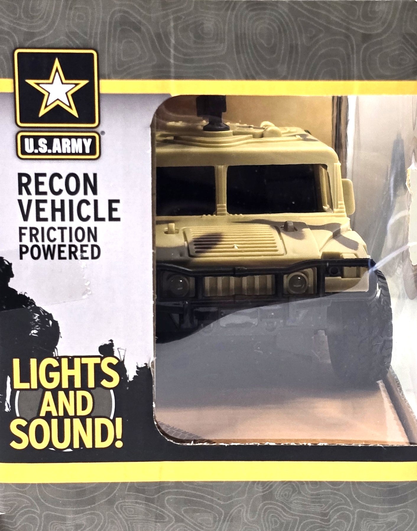 U.S. Army Recon Vehicle, Army Battle Truck, with Light & Sound Friction Powered