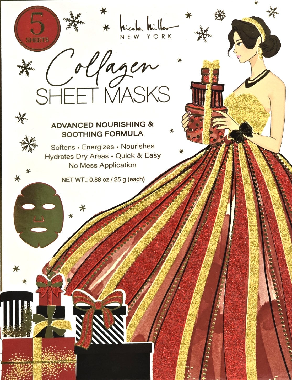 Nicole Miller Lady in Glitter Red & Gold Collection