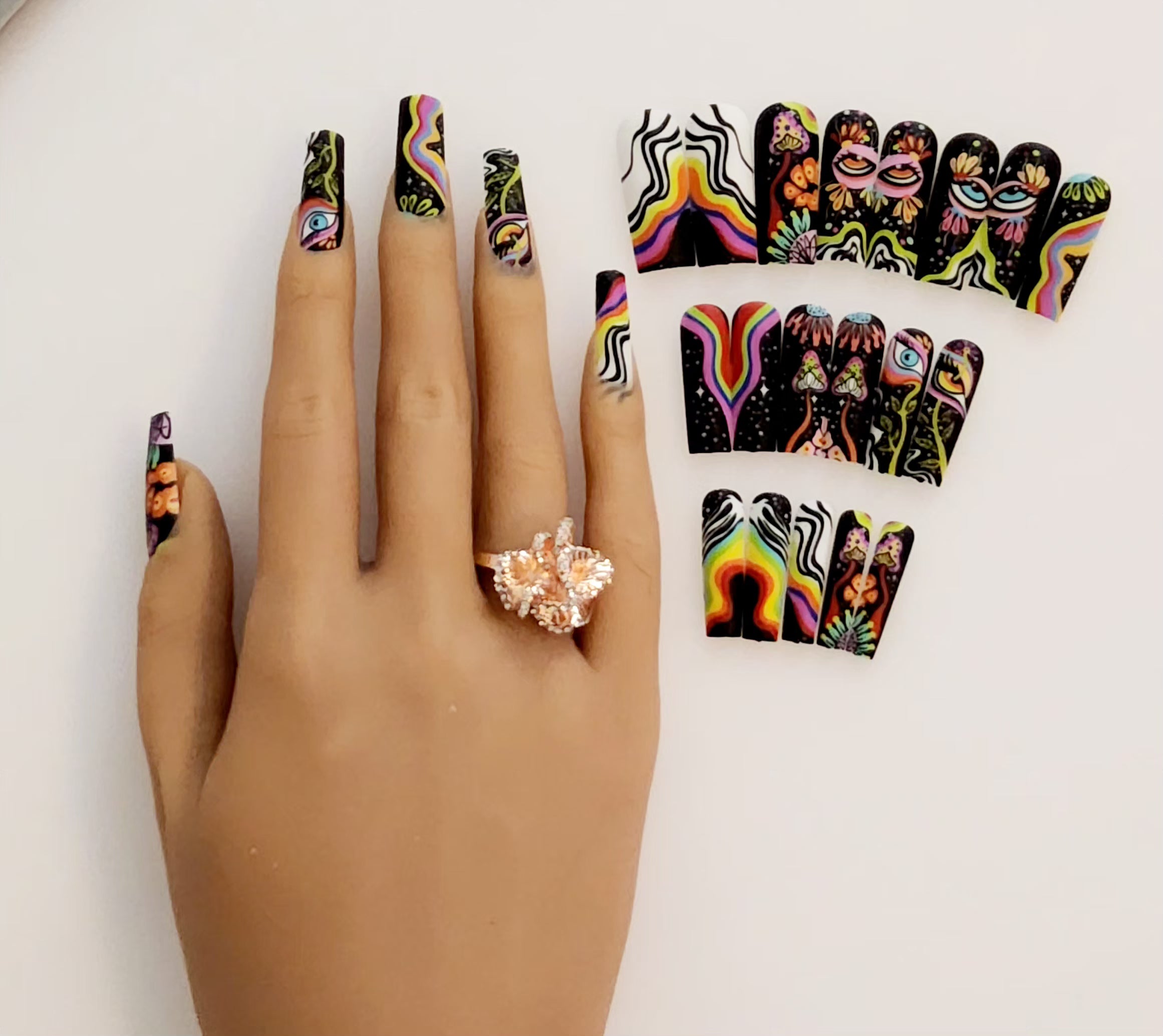 Non-Custom Colorful Press-ons 22-24 pcs