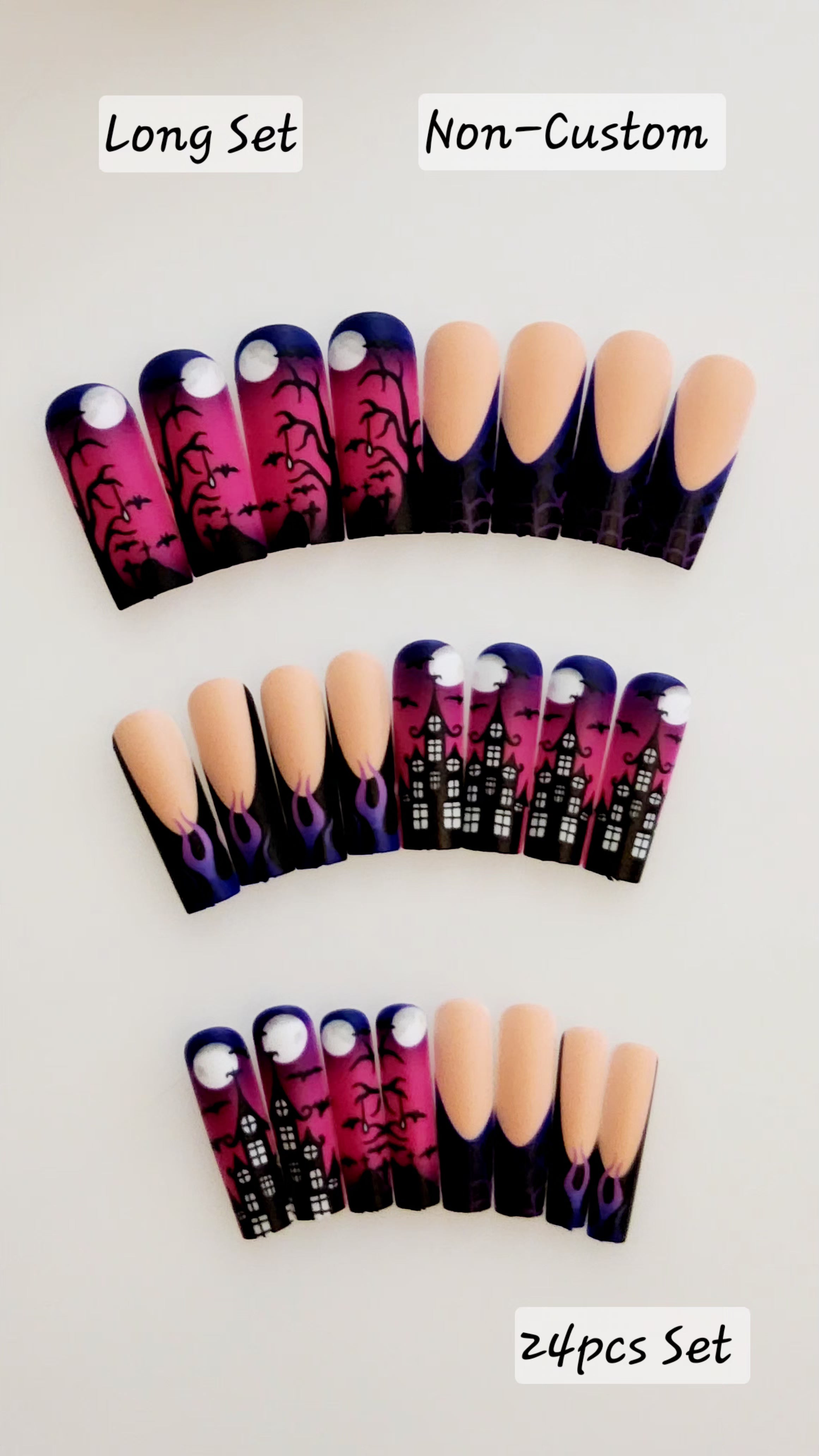 Non-Custom Colorful Press-ons 22-24 pcs