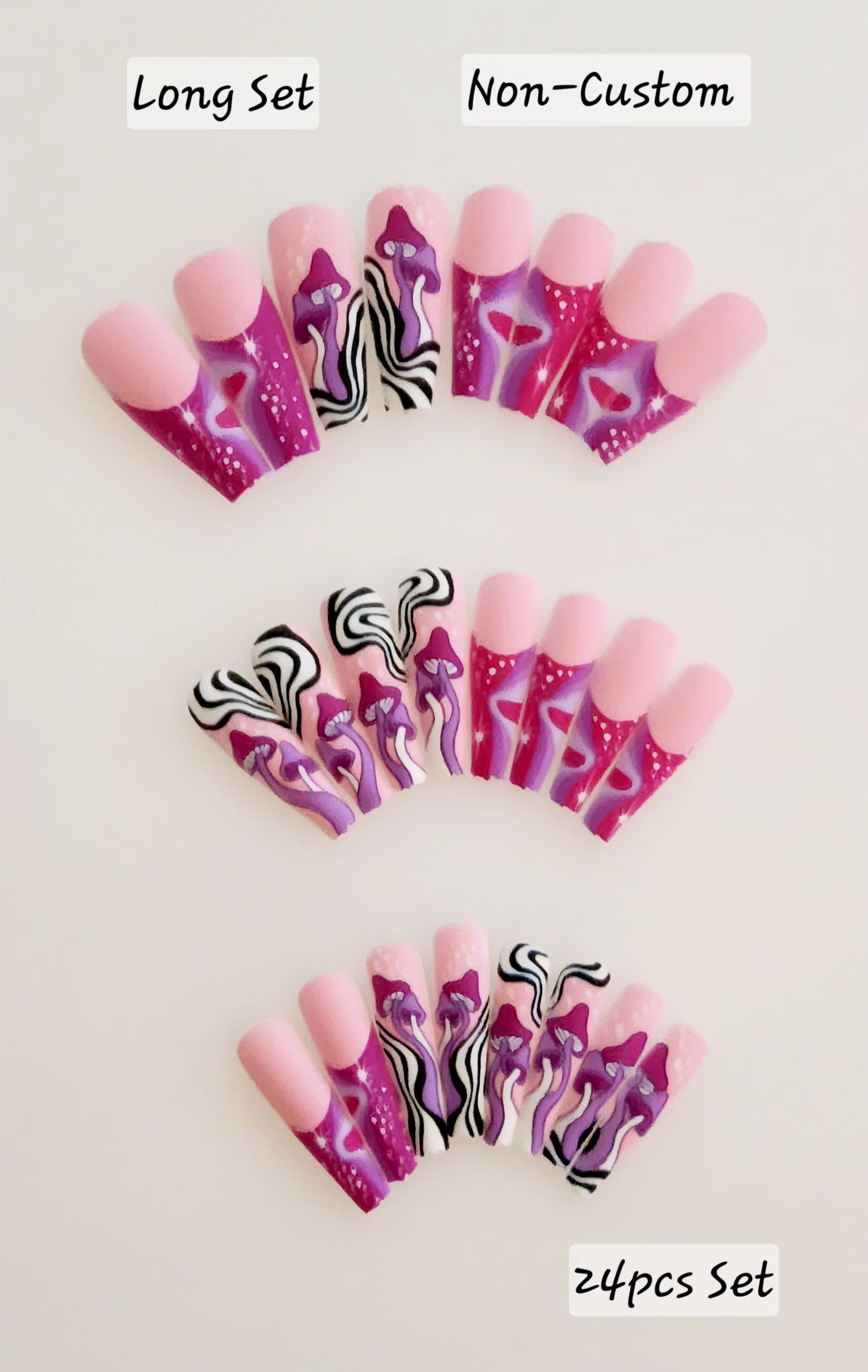 Non-Custom Colorful Press-ons 22-24 pcs