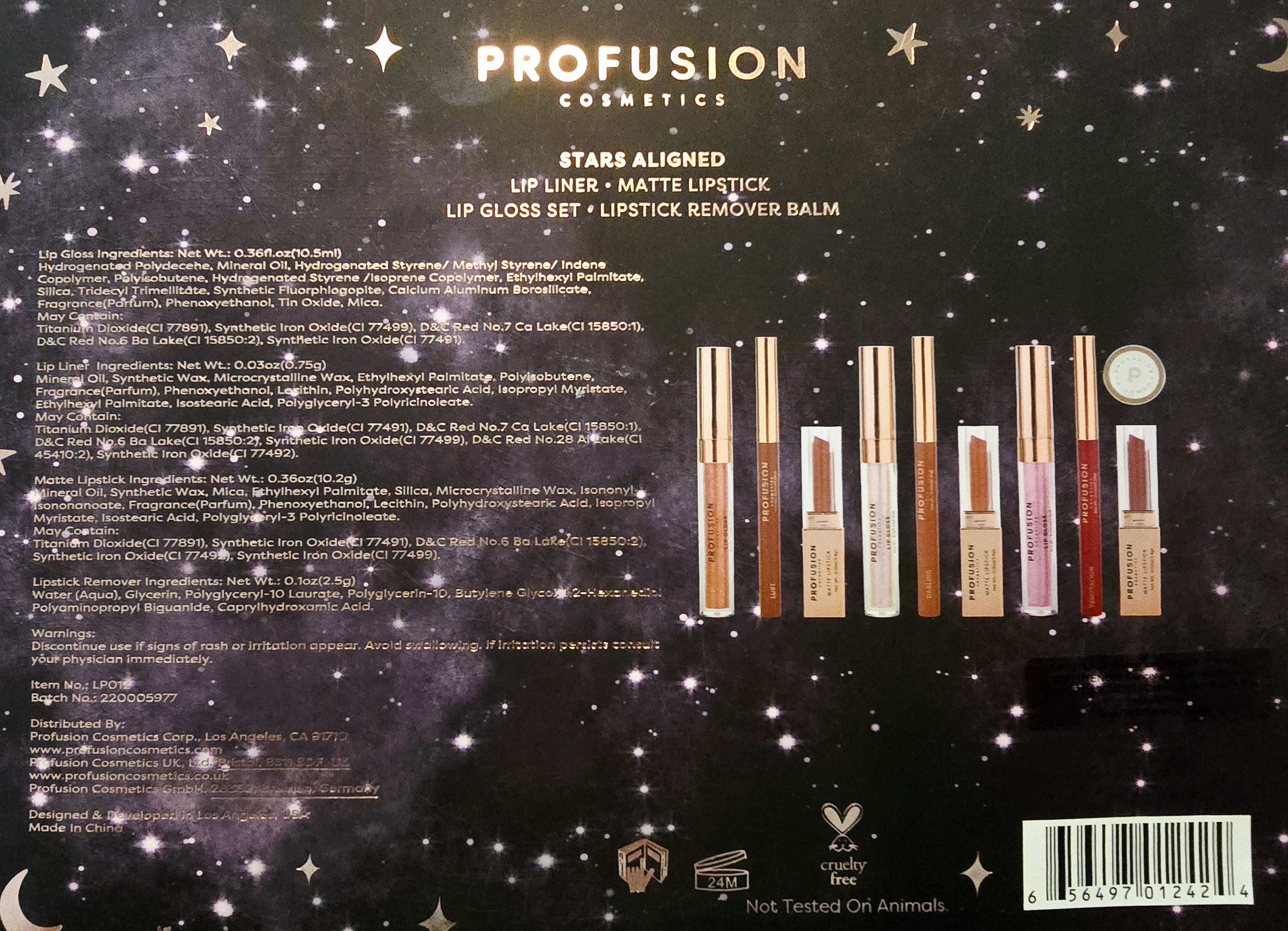 PROFUSION Stars Aligned Lip Liner Matte Lipstick Gloss Set