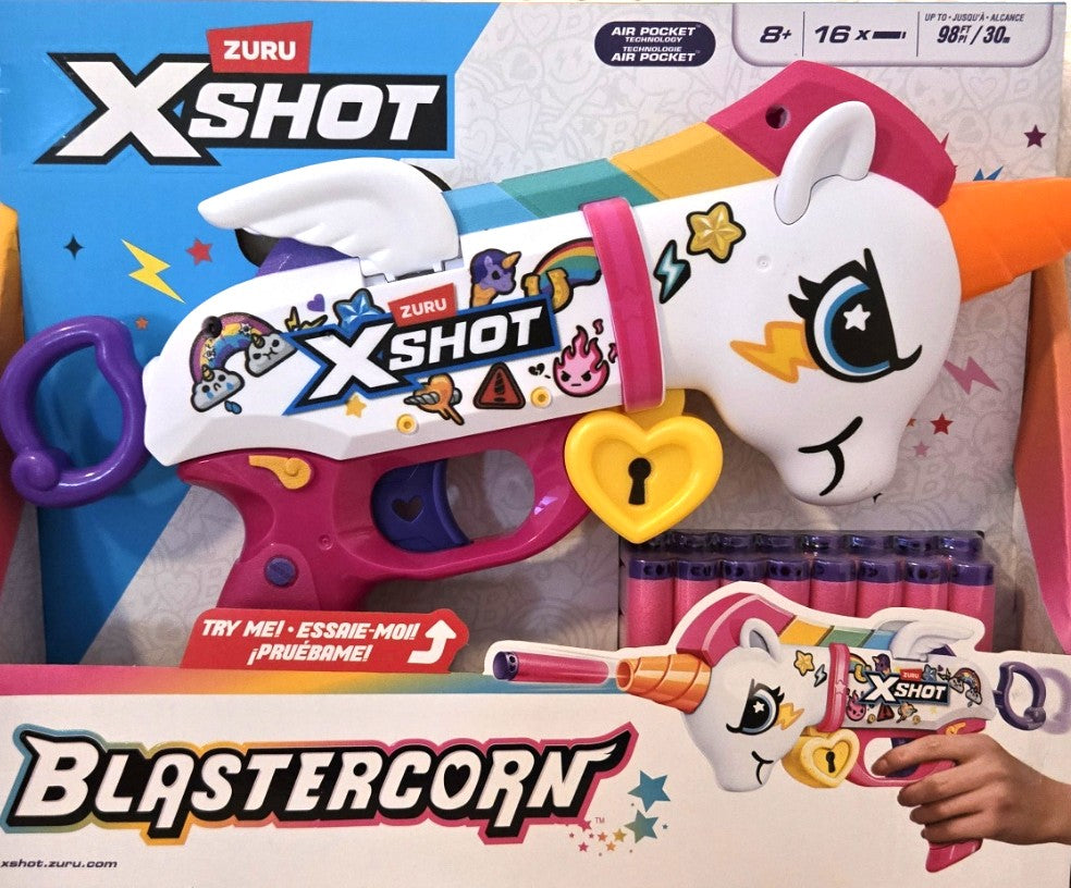 ZURU Xshot Blastercorn Unicorn Blaster with 16x 8+