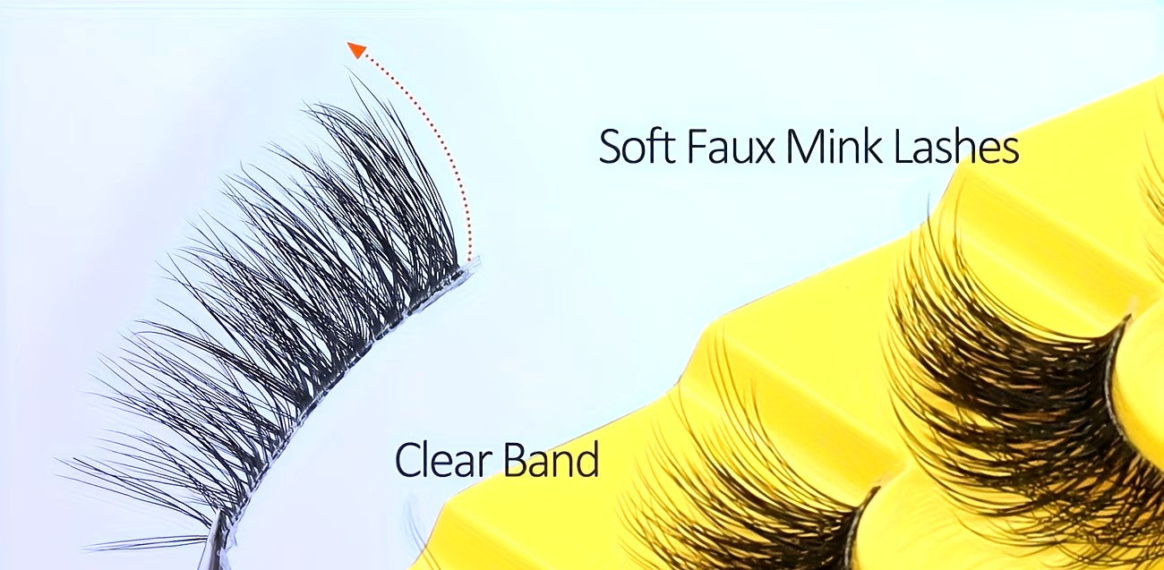 Soft 3D Half Eyelashes Band Cat Eye False Eyelashes Short Natural Makeup Kit (HS 10D A05)
