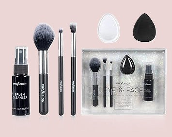 Profusion Cosmetics White Crystals 6 Piece Brush and Cleanser Set