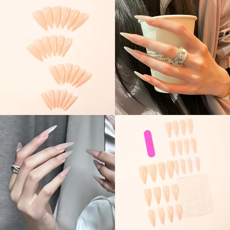 Long Stiletto Teardrop Press-ons 20 - 24 pieces