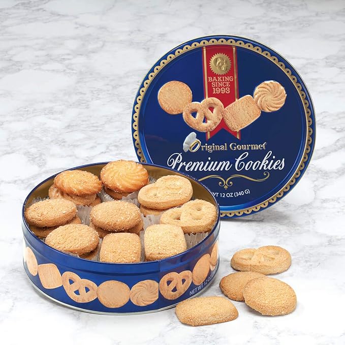 Original Gourmet Premium Cookies 12 oz Decorative Container