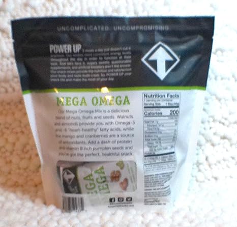 Power Up Premium Trail Mix 8-1.5oz Antioxidant, Mega Omega and High Energy Mix