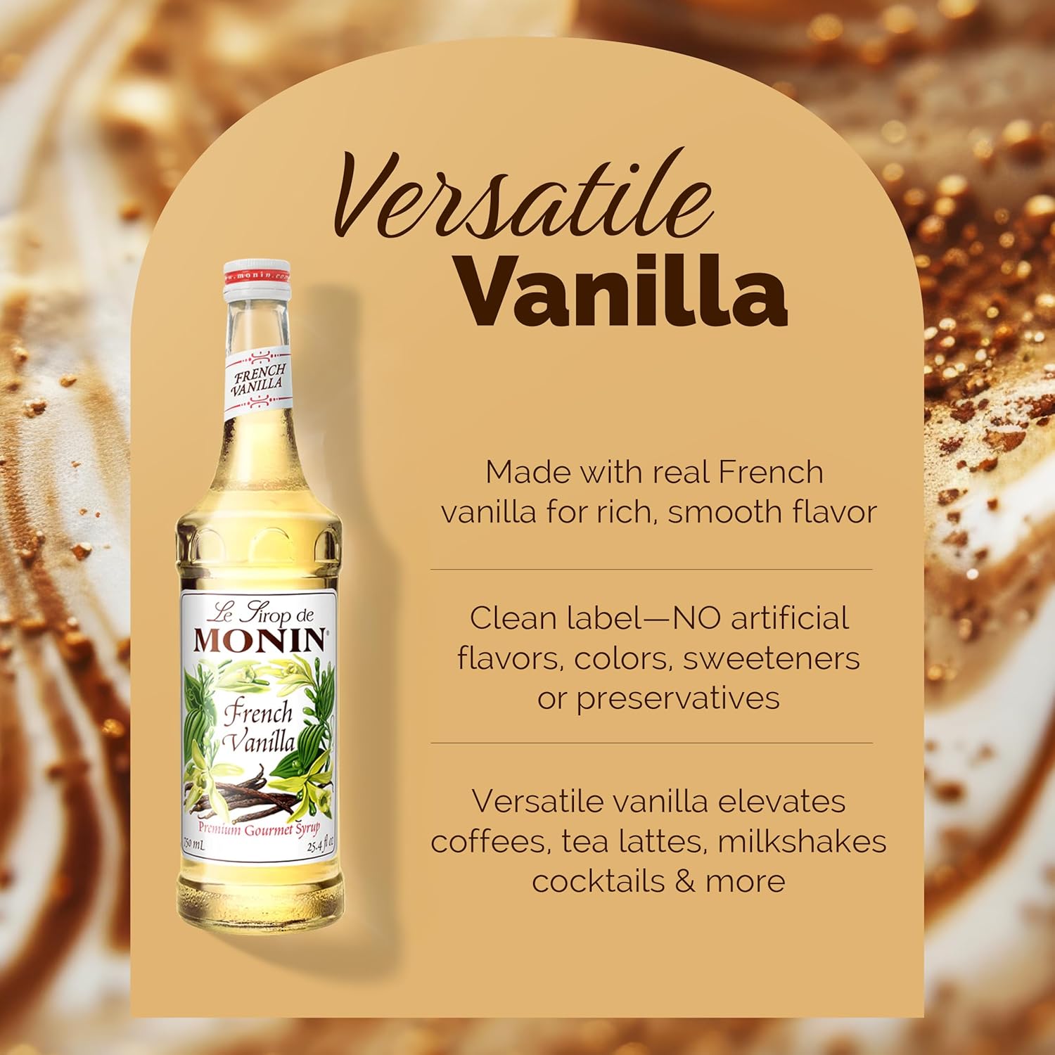 Monin - French Vanilla Syrup Versatile Flavor 750ml