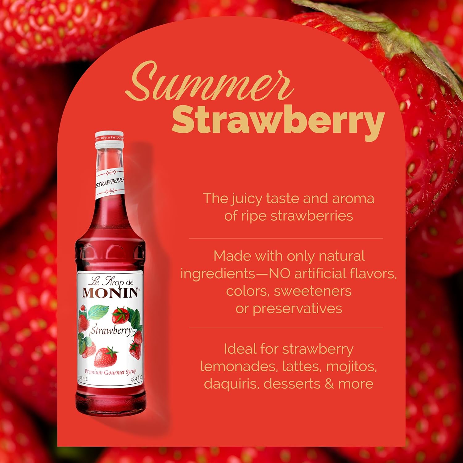 Monin - Strawberry Syrup Mild & Sweet 750ml