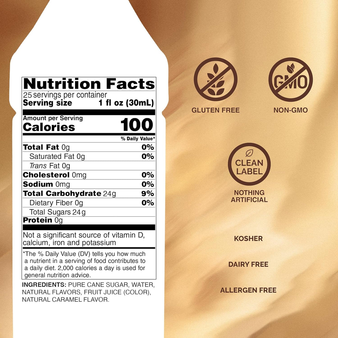 Monin - Caramel Syrup, Rich & Buttery 750ml