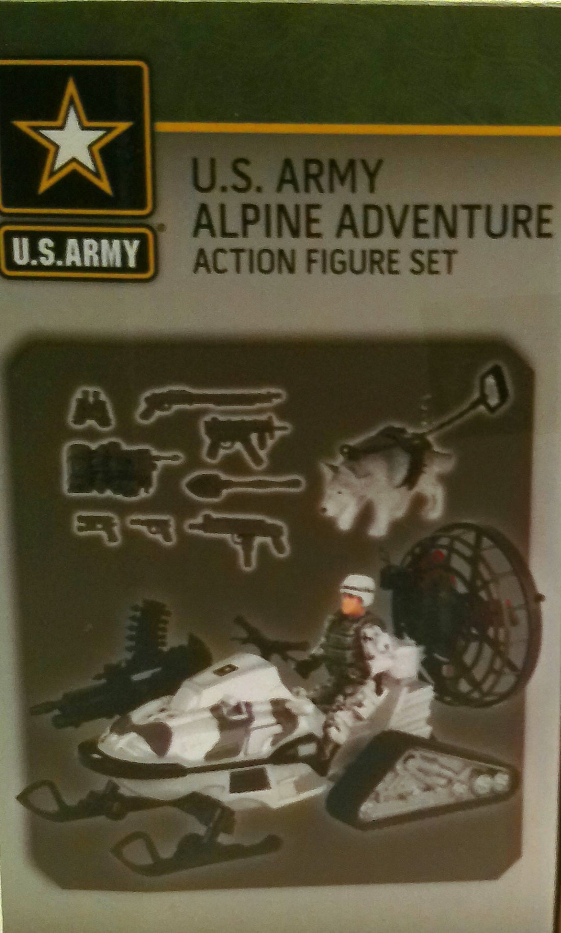 United States Army Action Figures & Kids Snowmobile Military Toys Set w/ Snow Mobile,