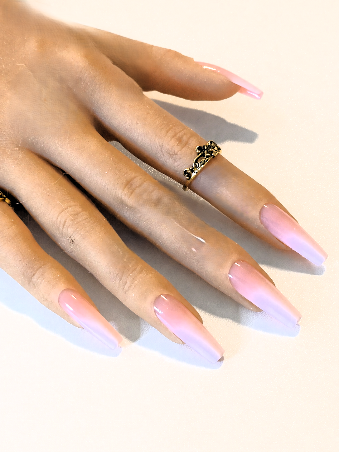 French and Ombre Gel Press-Ons, White and Pink, Sets 20-24pcs