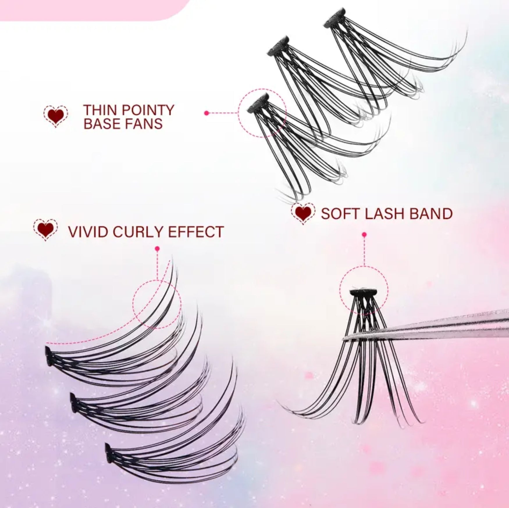 CANVALITE 10D & 20D Black Cluster Eyelashes