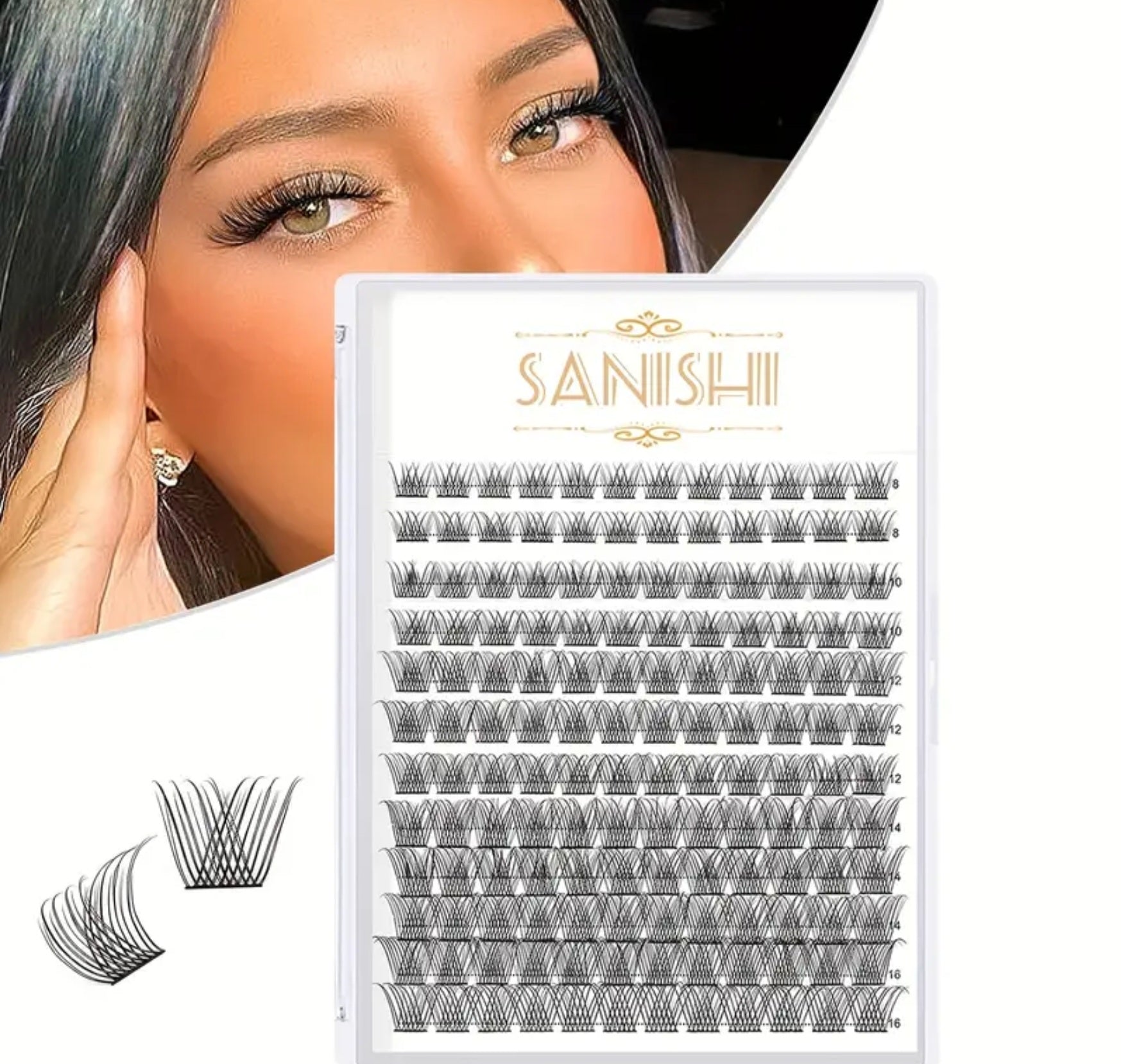 SANISHI 144 Lash Clusters C & D Curl (Pre-Order)