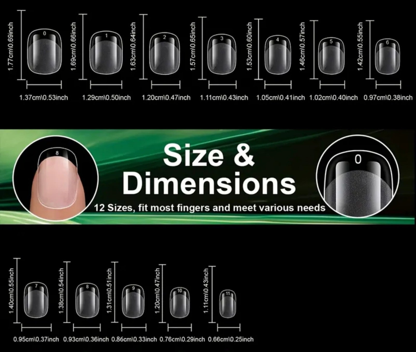 Soft Full Covered Gel Nails Tips Set Half Matte Finish 240 pieces