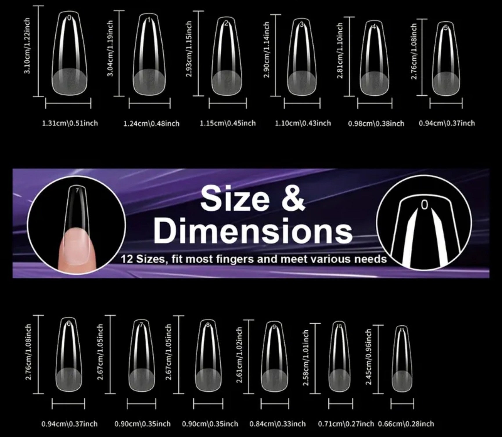 Soft Full Covered Gel Nails Tips Set Half Matte Finish 240 pieces