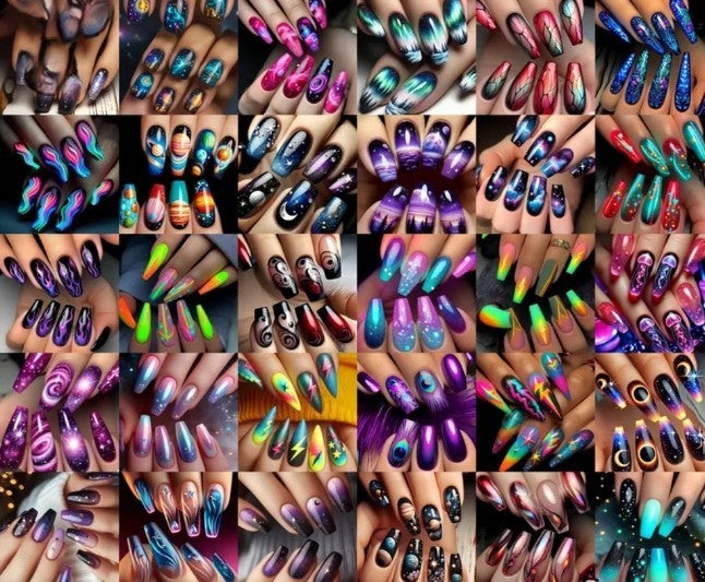Random Glam Design Press-Ons Nails 20-24 pieces