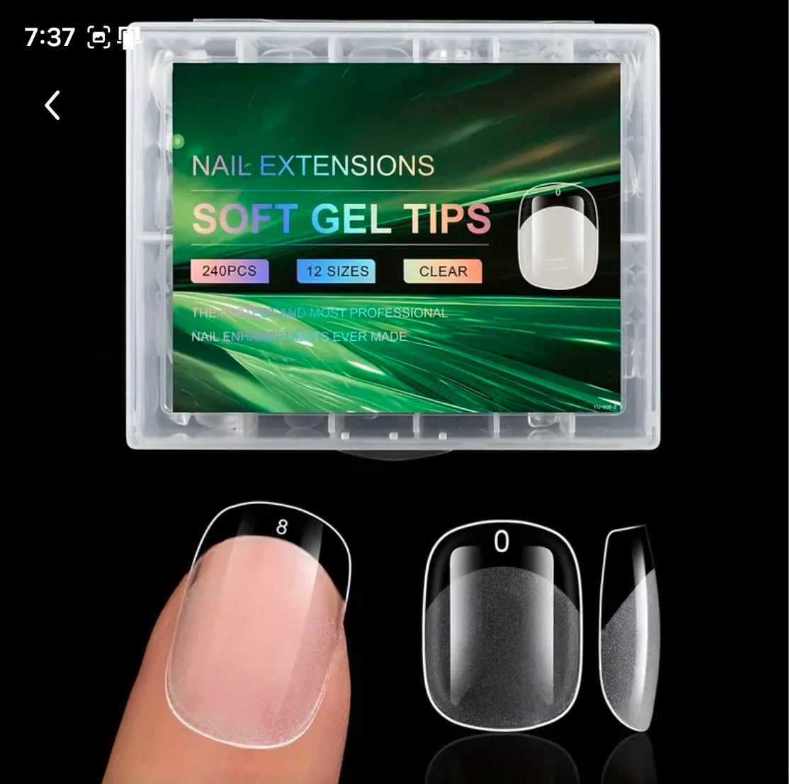 Soft Full Covered Gel Nails Tips Set Half Matte Finish 240 pieces