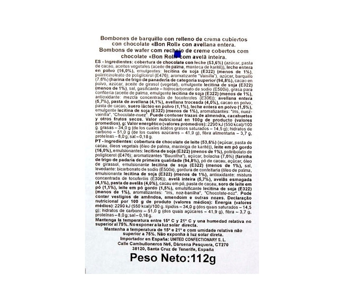 Bon Roll Bombons with Chocolate Cream and Nuts