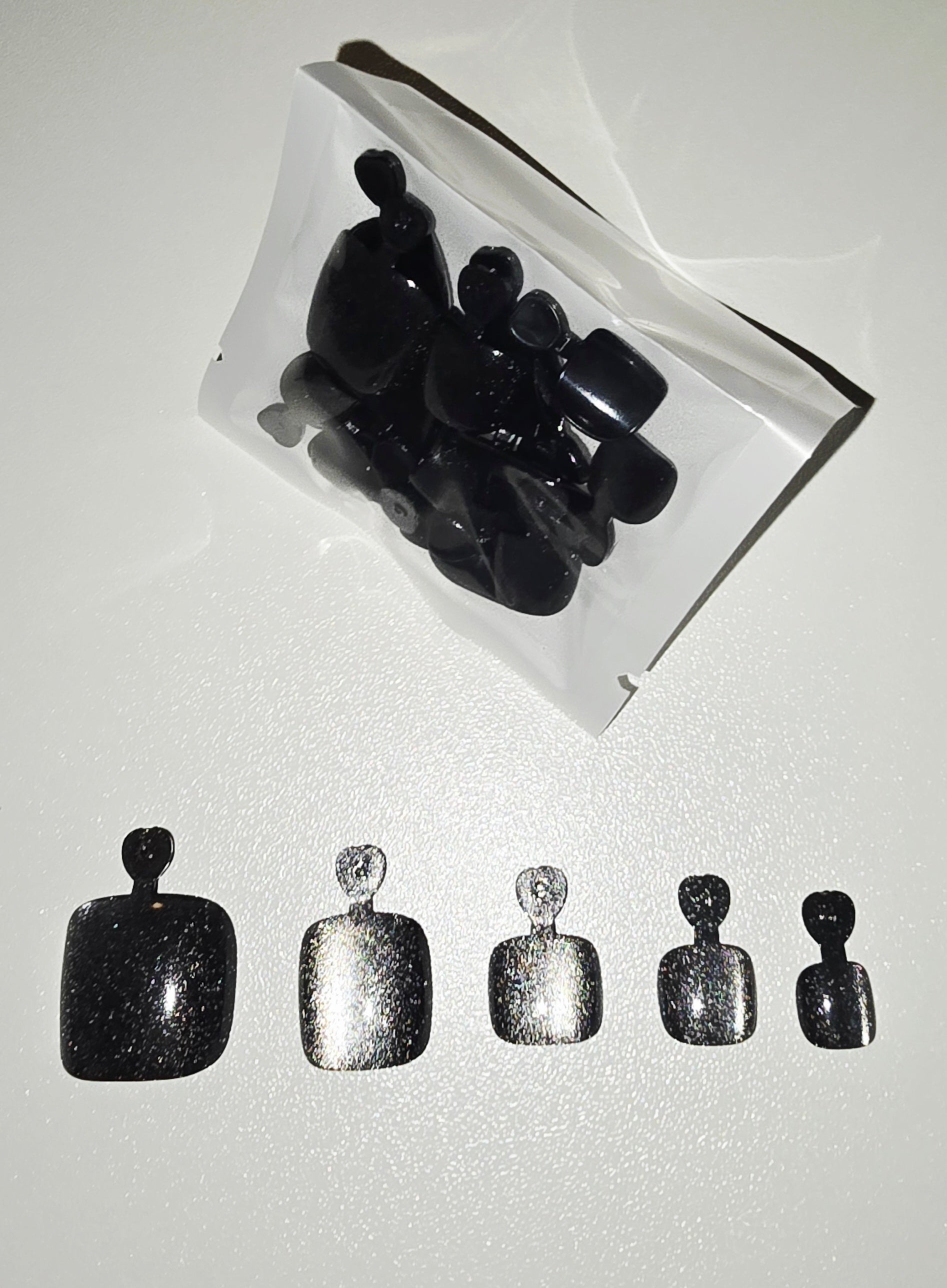 Glitter CatEyes Toe nails Short Square Shape Pearlescent 8 Colors