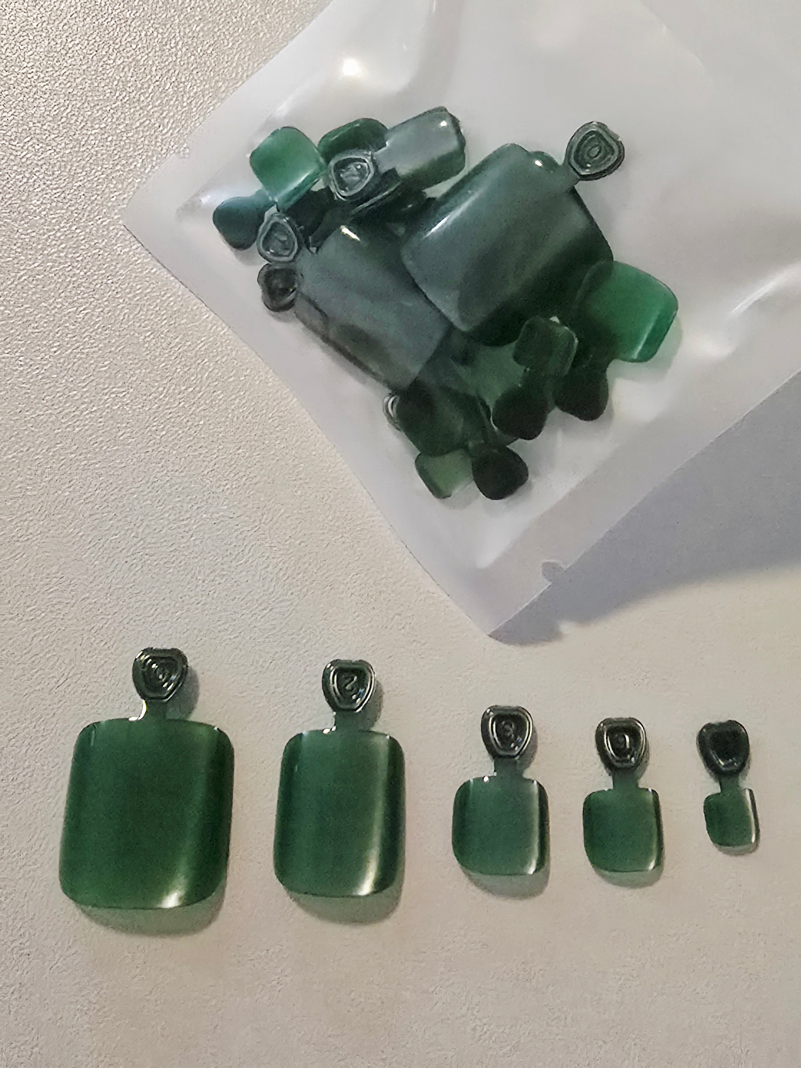 Glitter CatEyes Toe nails Short Square Shape Pearlescent 8 Colors