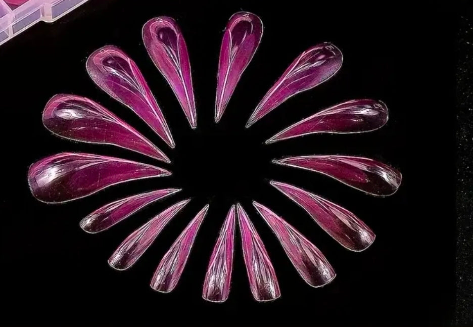 Pink Dragon Curved Stiletto Nail Form 14 pieces
