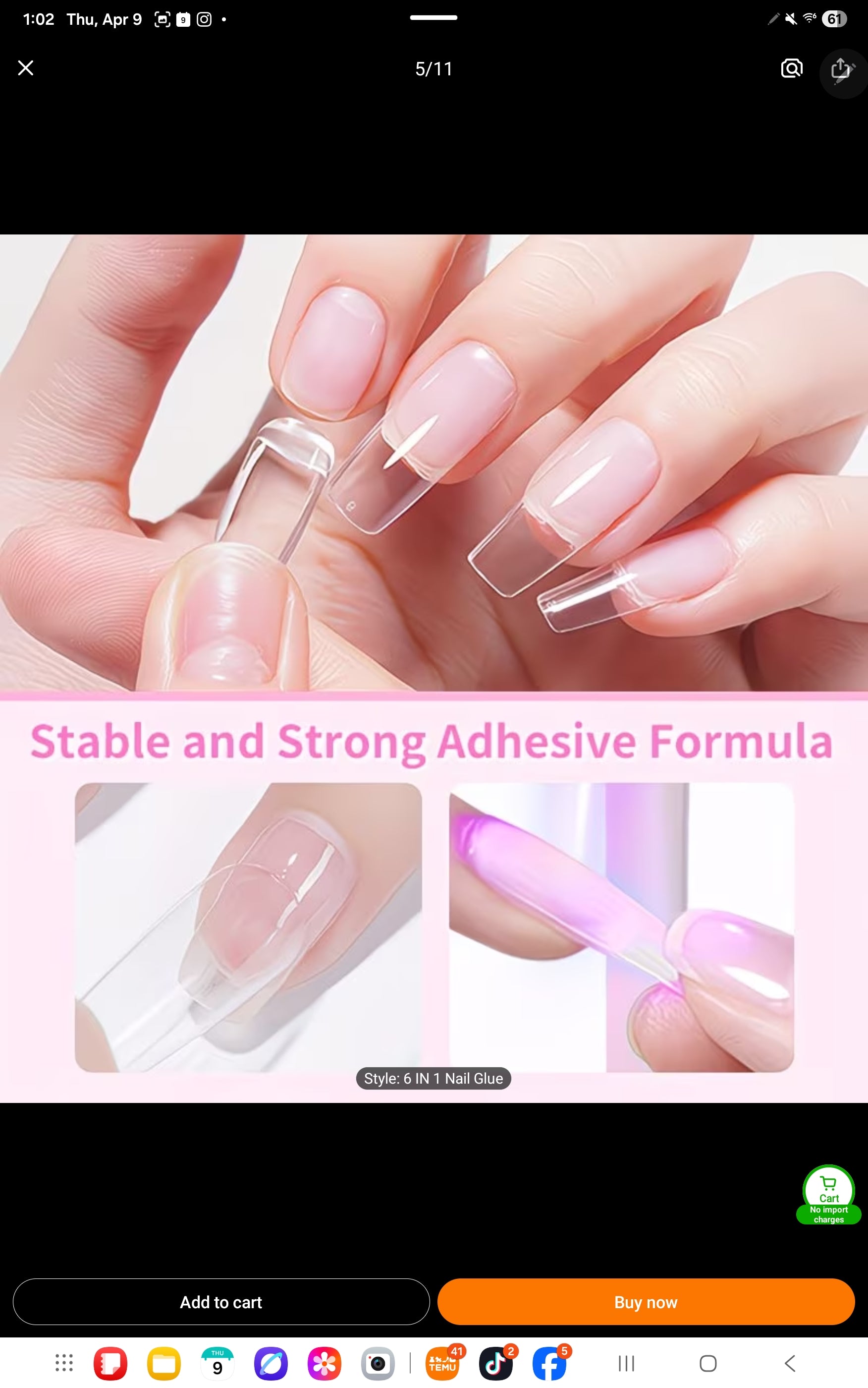 6 in 1 Nail Adhesive Glue Gel 15ml