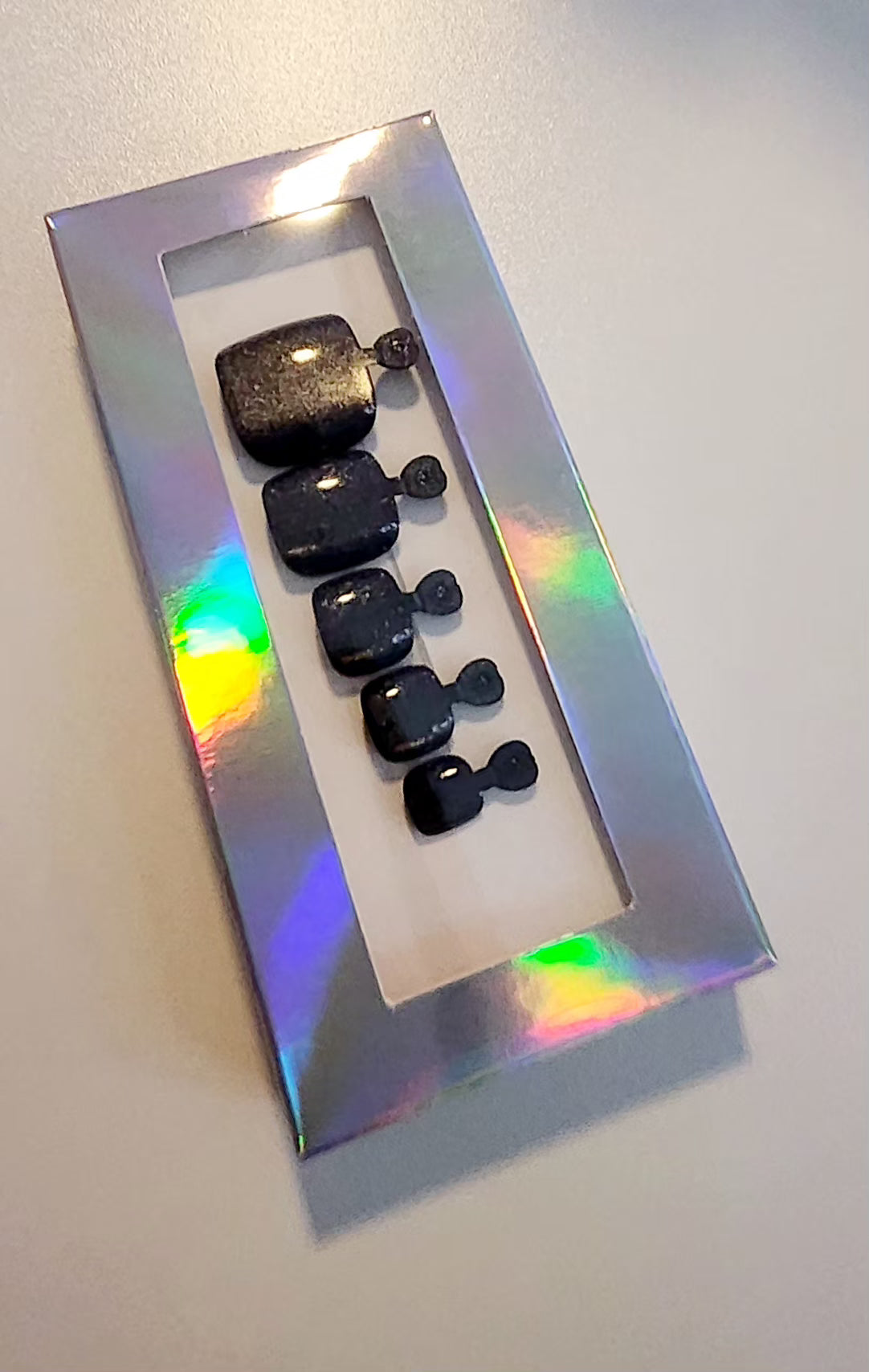 Glitter CatEyes Toe nails Short Square Shape Pearlescent 8 Colors