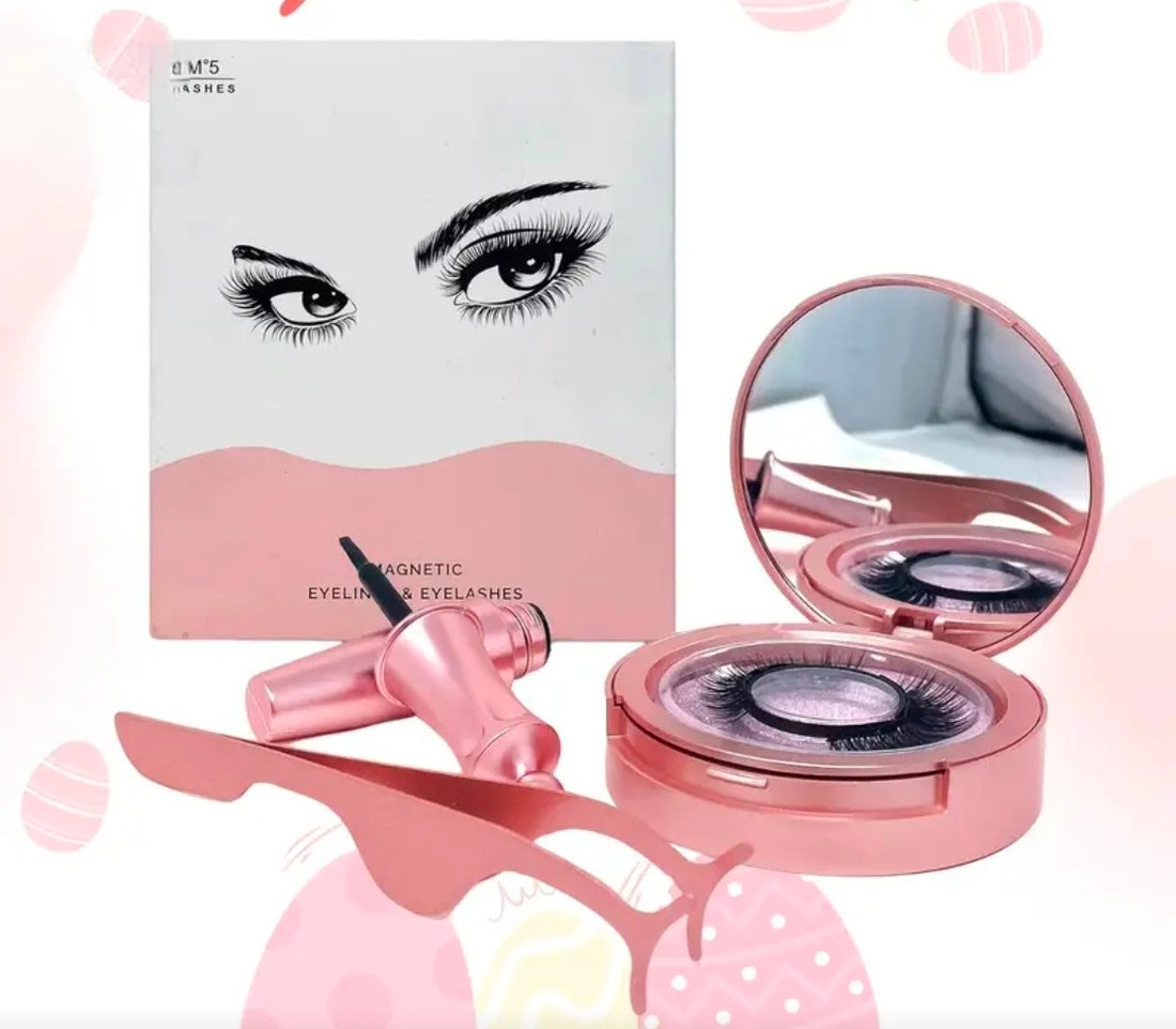 2 Pairs Magnetic Eyelashes & Eyeliner Kit