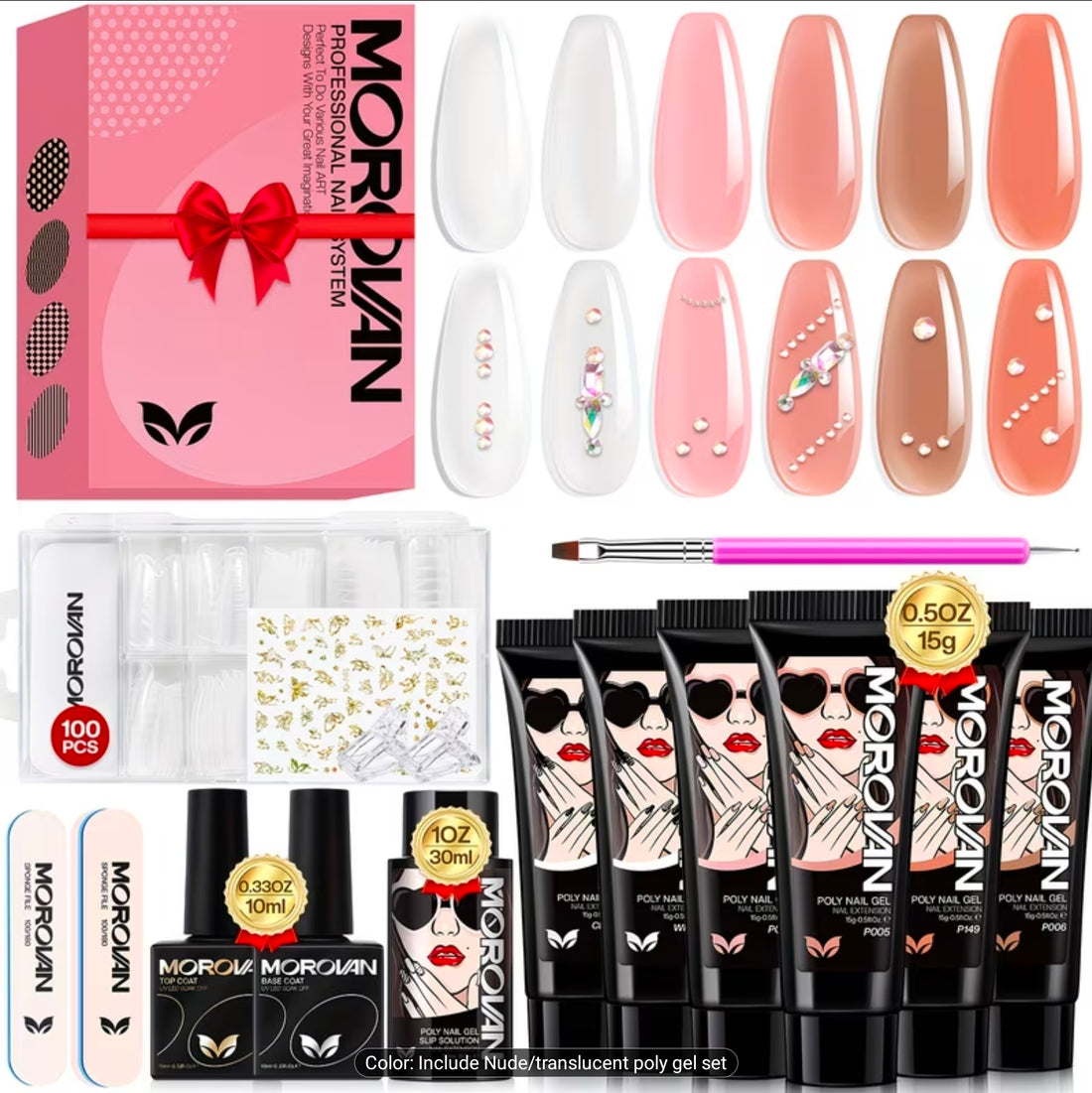 Morovan Salon Grade Polygel Nail Enhancement Set