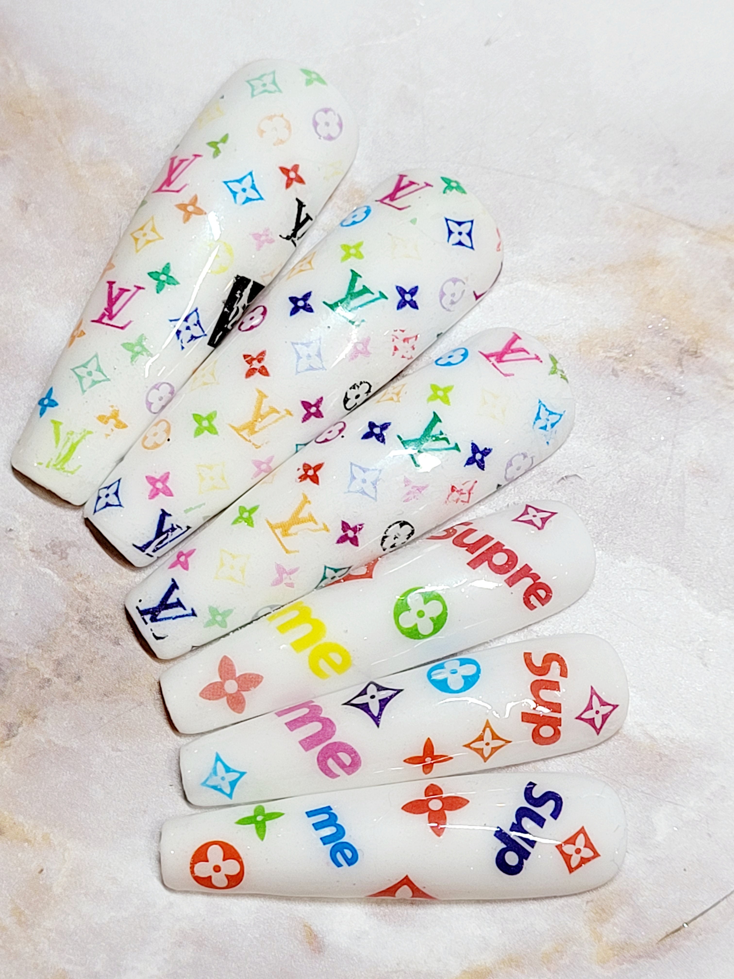 XXL Coffin Logo Decals Custom Press-Ons with Foils and Rhinestones 20-24 pieces