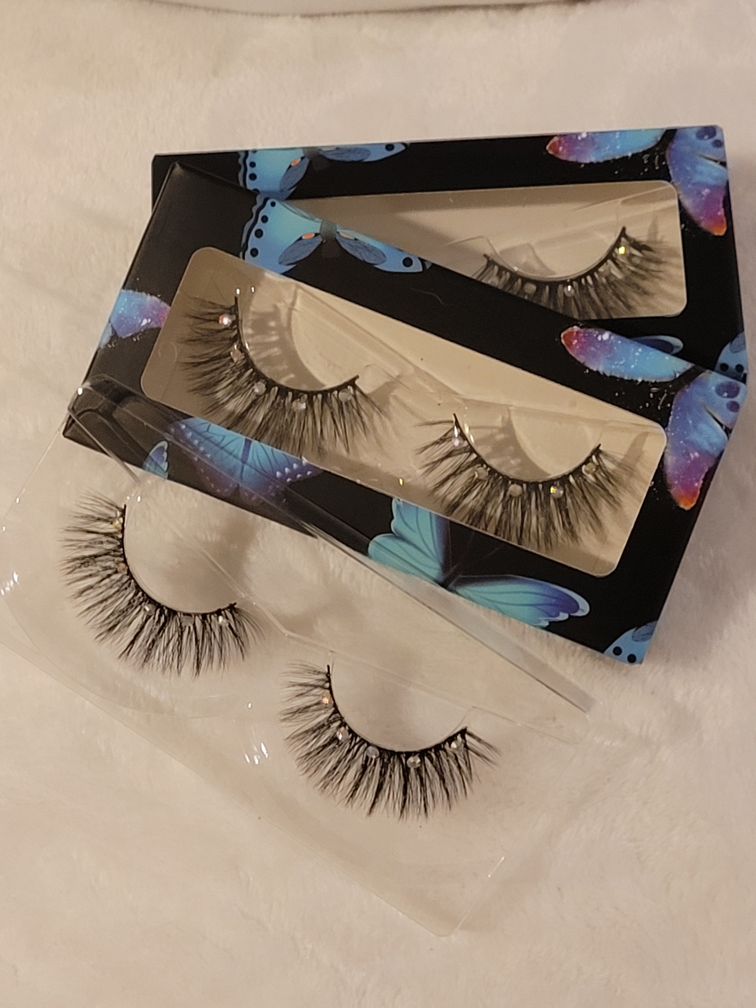 35mm Eyelashes Mixed with Diamond