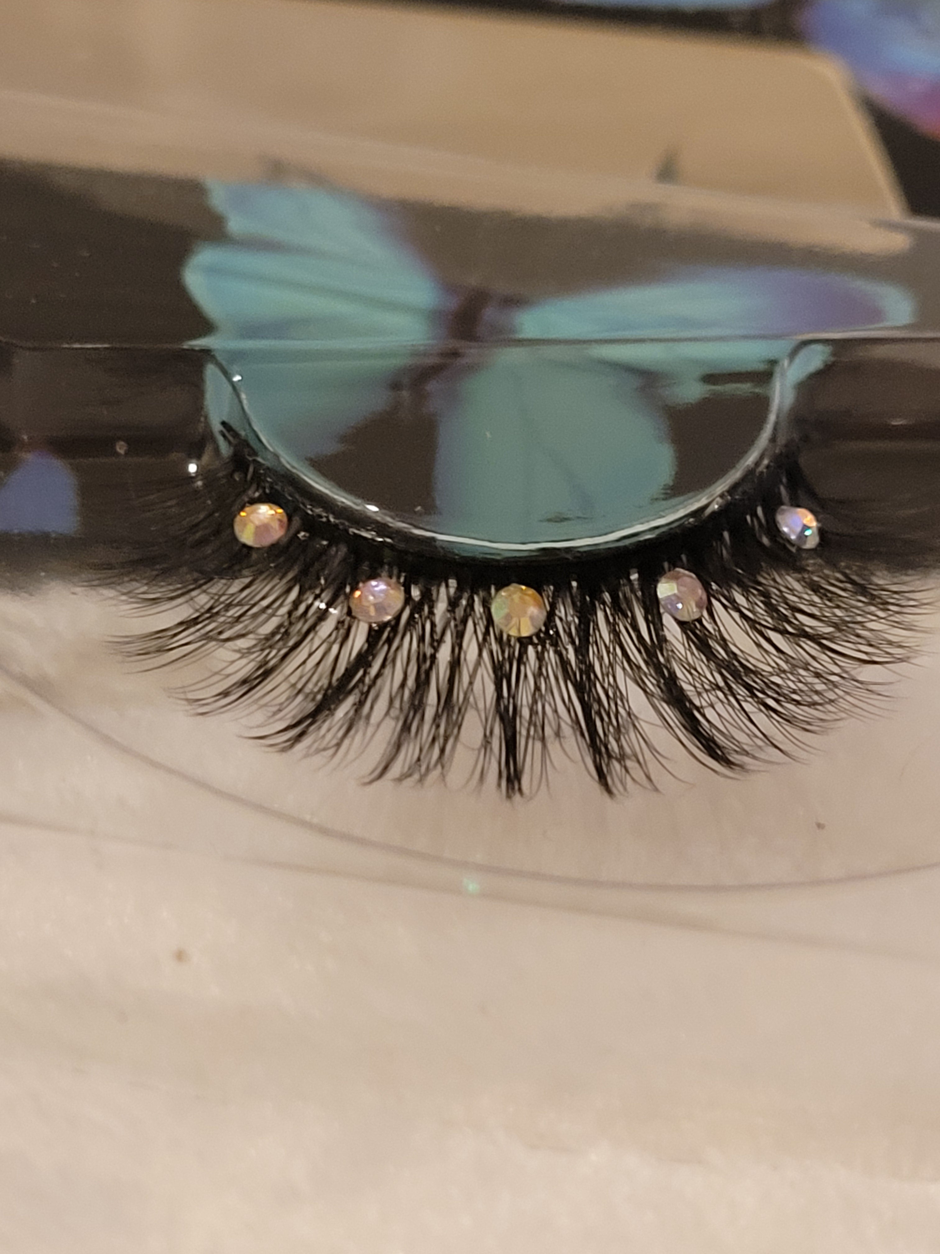 35mm Eyelashes Mixed with Diamond