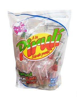 Piruli Traditional Mexican Lollipop 3 Colors 40 pcs