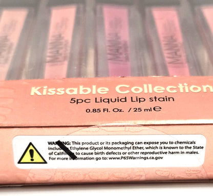 Manna Kadar Kissable Collection 5pc Liquid Lip Stain