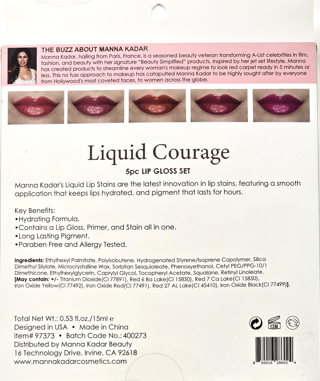 Manna Kadar Liquid Courage 5pc Lip Gloss Set