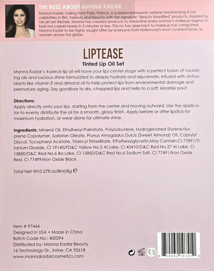 Manna Kadar Beauty Lip Gloss Set, 4 Shades, 0.27 fl.oz/8ml Each