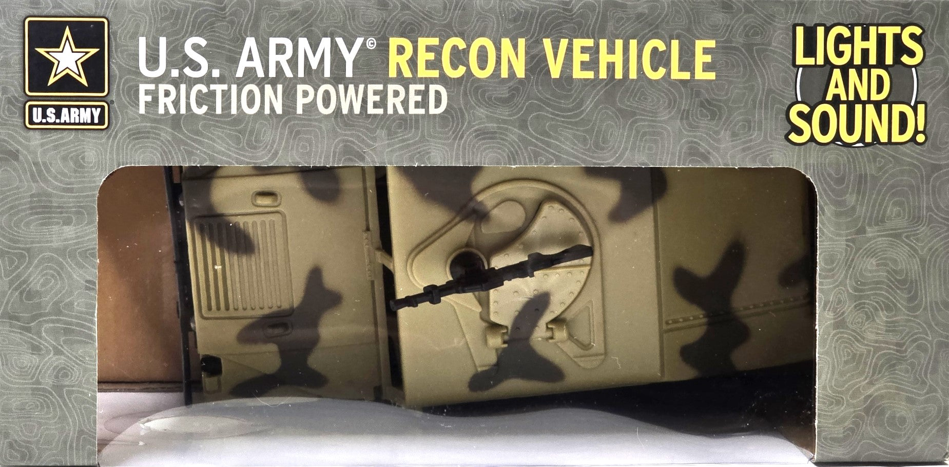 U.S. Army Recon Vehicle, Army Battle Truck, with Light &amp; Sound Friction Powered