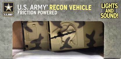 U.S. Army Recon Vehicle, Army Battle Truck, with Light &amp; Sound Friction Powered
