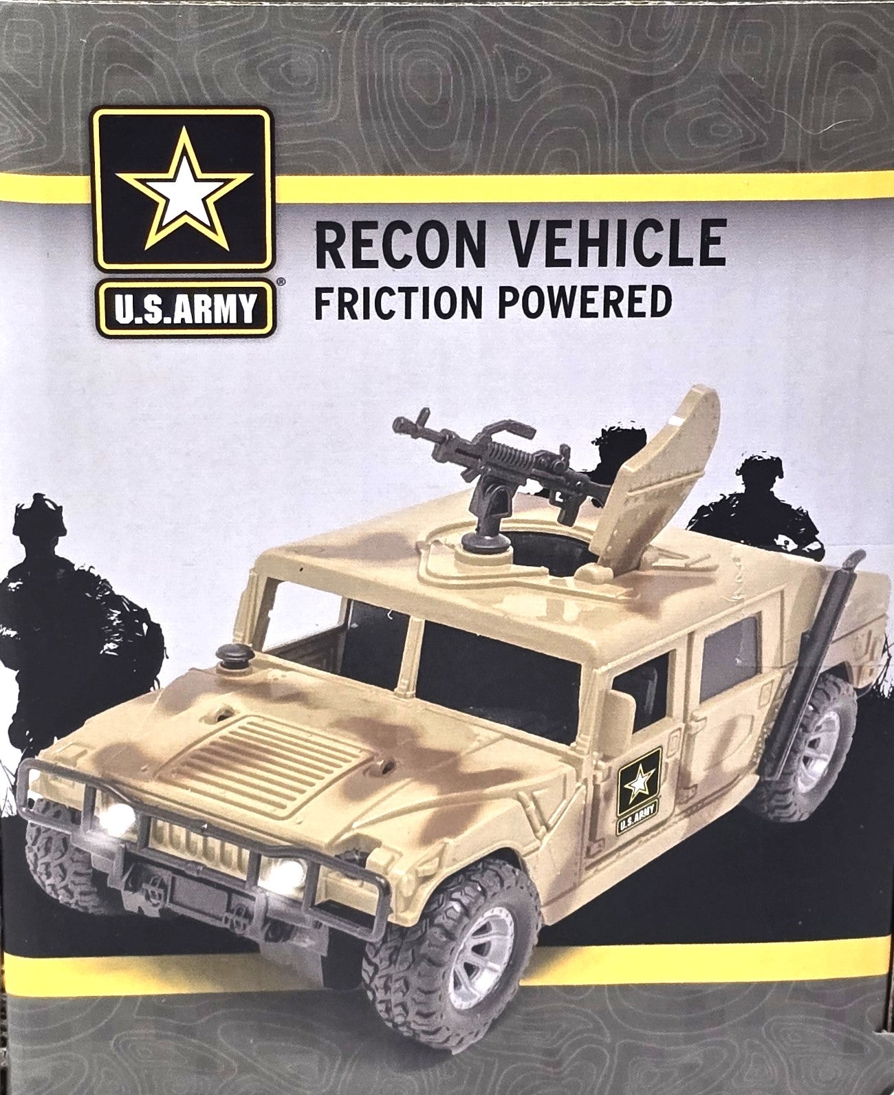 U.S. Army Recon Vehicle, Army Battle Truck, with Light &amp; Sound Friction Powered