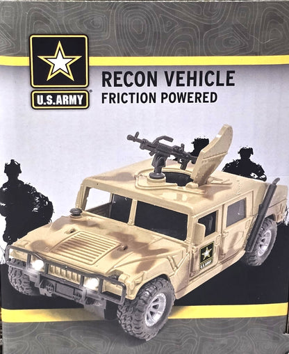 U.S. Army Recon Vehicle, Army Battle Truck, with Light &amp; Sound Friction Powered