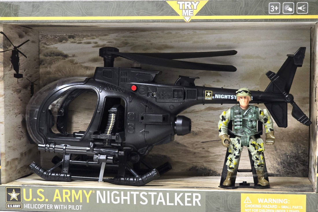 US Army Night Stalker Helicopter with Soldier Figure and Light/Sound