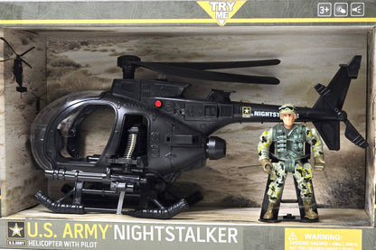 US Army Night Stalker Helicopter with Soldier Figure and Light/Sound
