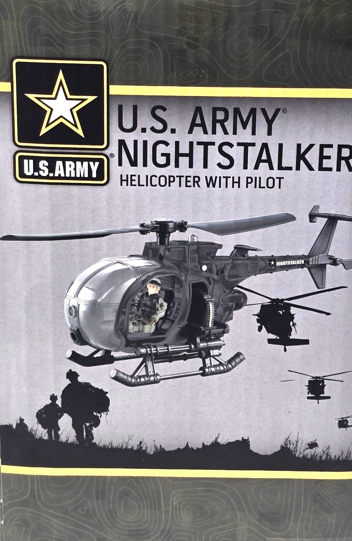 US Army Night Stalker Helicopter with Soldier Figure and Light/Sound