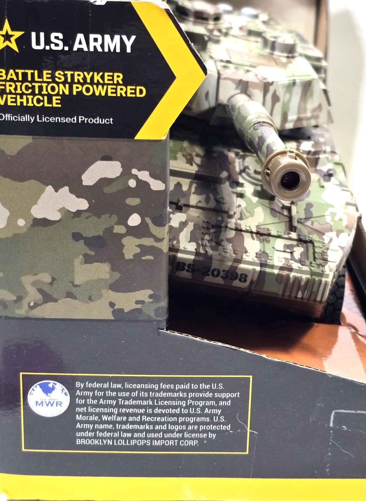 US Army Battle Stryker Friction Powered Vehicle with Lights and Sounds 3+