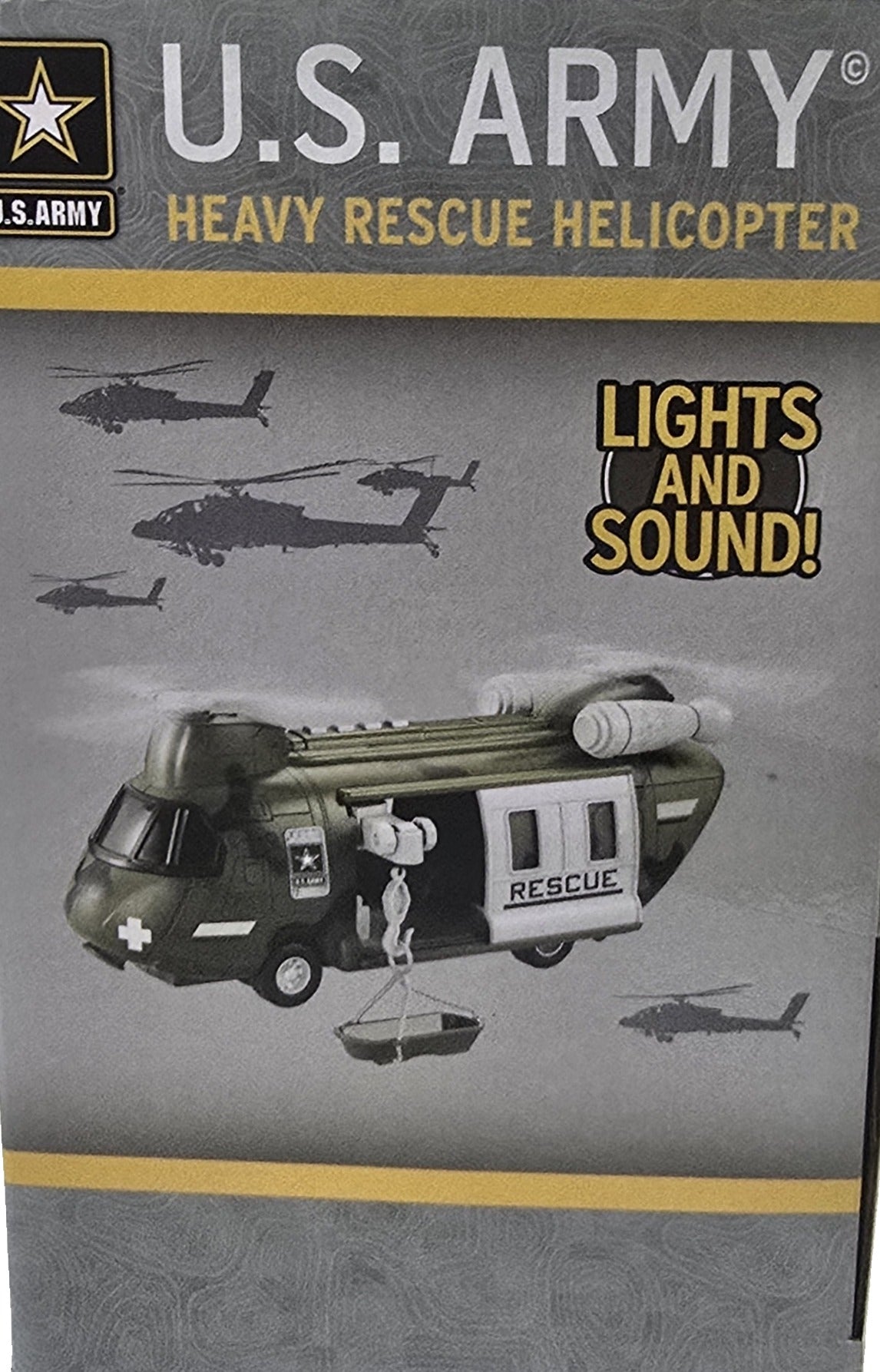 US Army Heavy Rescue Helicopter with Lights and Sounds 3+